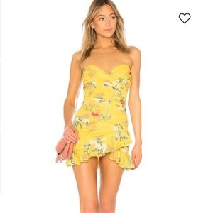 Lovers + Friends Yellow Floral dress small